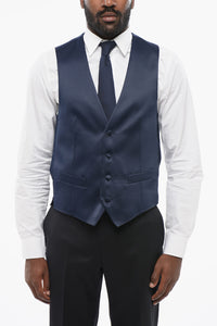 CODE Satin Waistcoat with Piped Pockets