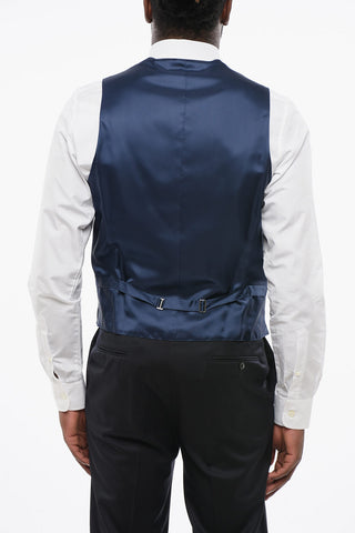CODE Satin Waistcoat with Piped Pockets