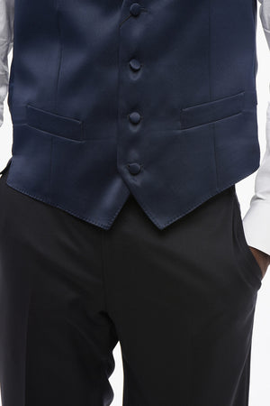 CODE Satin Waistcoat with Piped Pockets
