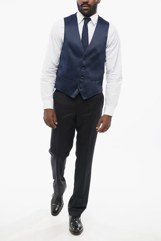 CODE Satin Waistcoat with Piped Pockets