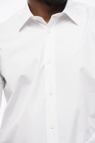 Camicia in Popeline con Collo Francese
