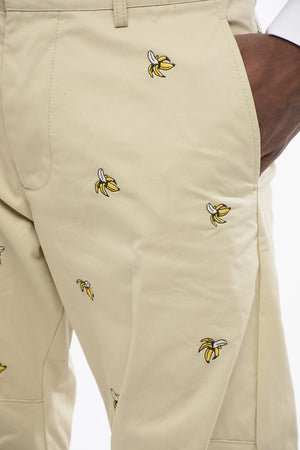 코튼 치노 팬츠 BANANA 올오버 자수