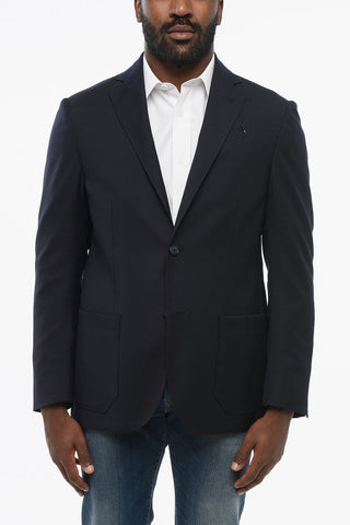 ID Embroidered IDENTITY Single Breasted Blazer With Zipped Breast Pocket
