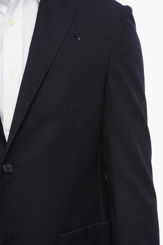 ID Embroidered IDENTITY Single Breasted Blazer With Zipped Breast Pocket