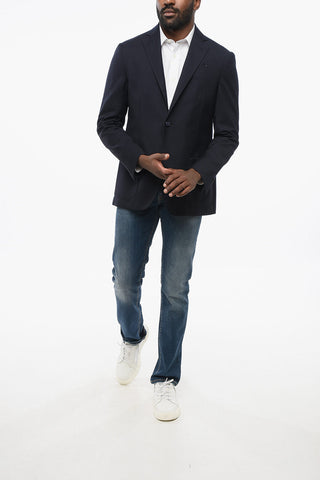 ID Embroidered IDENTITY Single Breasted Blazer With Zipped Breast Pocket