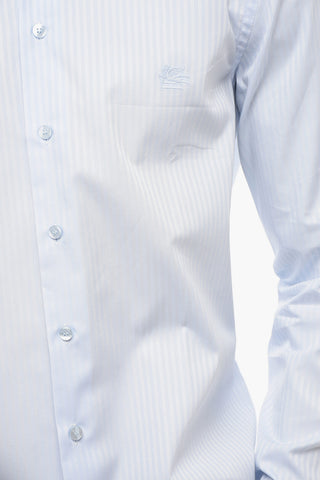 Jacquard Cotton Shirt with Embroidered Logo