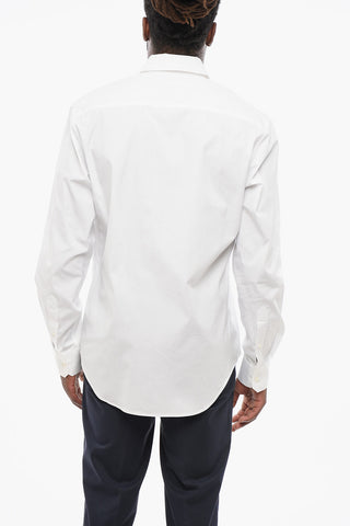 Camicia Tuxedo in Popeline con Dettaglio a Nudo d'Ape