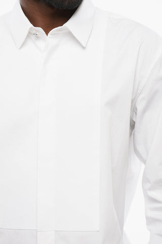 Camicia Tuxedo in Popeline con Dettaglio a Nudo d'Ape