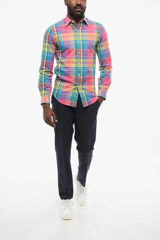 Camicia Button-down in Cotone con Motivo Plaid
