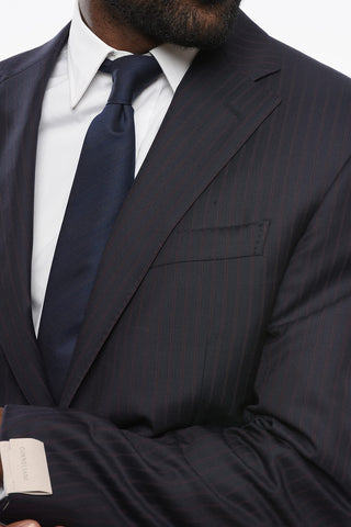 Cool Wool Blazer with Pinestripe Motif