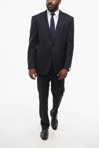 Cool Wool Blazer with Pinestripe Motif