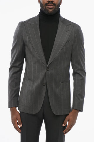 Striped Blazer REWARD with Peak Lapel