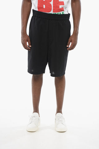 Shorts in Cotone con Elastico in Vita