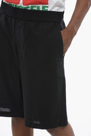 Shorts in Cotone con Elastico in Vita