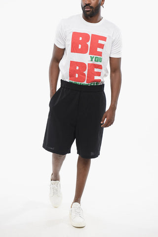 Shorts in Cotone con Elastico in Vita