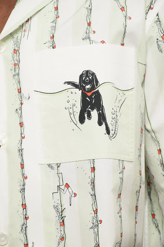 Cotton SWIMMINGPOOL Bowling Shirt with Breast-pocket