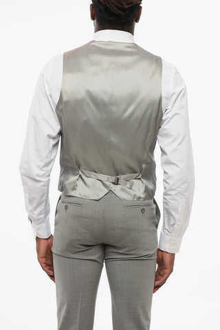 CC COLLECTION Gilet In Lana 5 Bottoni Con Tasche A Filo