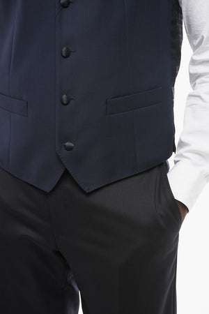 Virgin Wool Waistcoat with Back Martingale