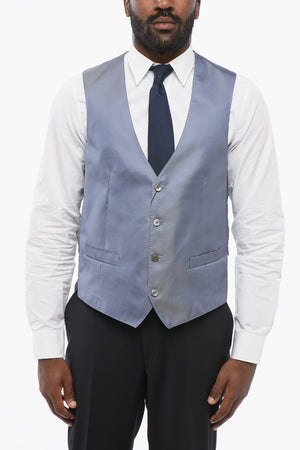 Gilet in Seta con Martingala sul Dietro