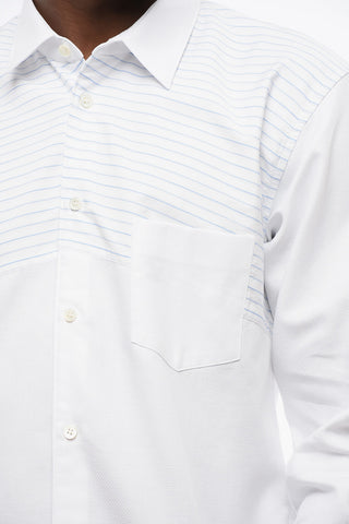 Camicia in Cotone con Dettaglio Motivo Hairline