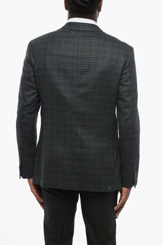 CC Collection Virgin Wool Blazer with Check Pattern