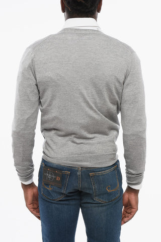 Cardigan in Lana Vergine con Collo a V