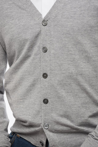 Cardigan in Lana Vergine con Collo a V