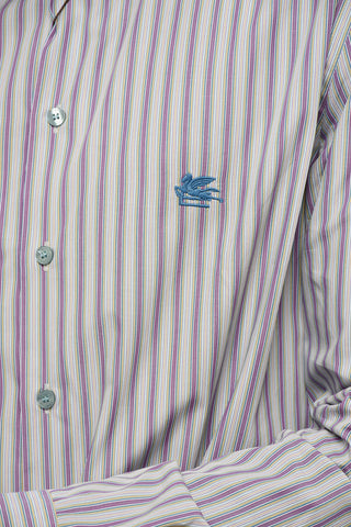 Camicia in Cotone con Motivo Bayadere