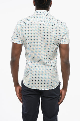 Short Sleeved Polka Dots Shirt with Breast Pocket