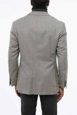 Blazer Monopetto Pied-De-Poule Con Chest Piece