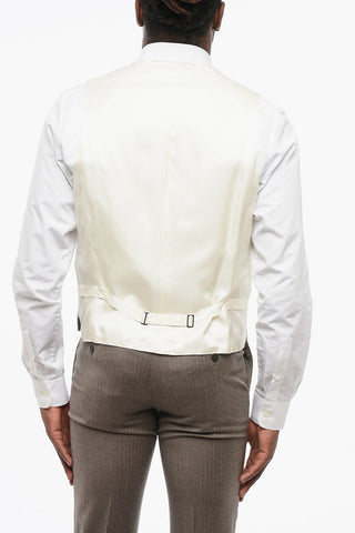 CODE 4-Button Silk-Blend Vest with Welt Pockets