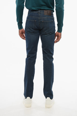 Jeans Slim Fit Lavaggio Scuro 14cm