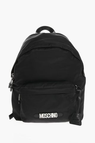 Nylon Backpack with Logoed Outer Pocket