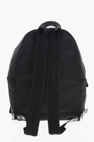 Nylon Backpack with Logoed Outer Pocket