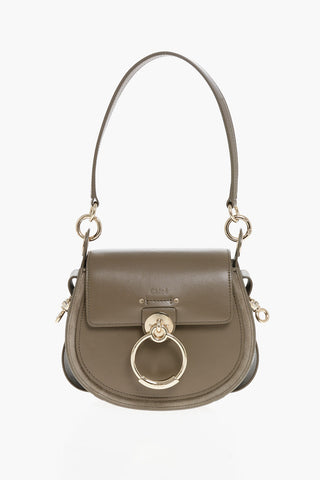 Leather TESS Shoulder Bag with Suede Detail
