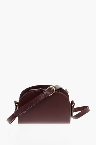 Leather DEMI-LUNE Crossbody Bag with Zipped Closure