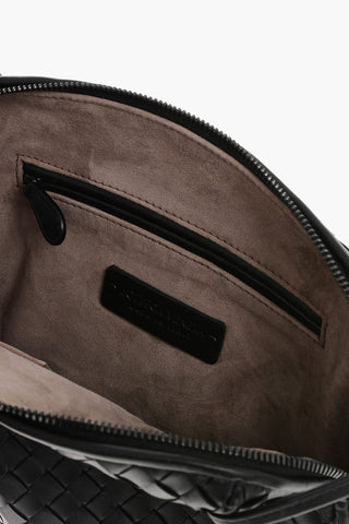 Woven Leather Crossbody Bag with Zip