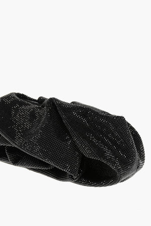 Pochette in Pelle ROSE con Cristalli All-Over