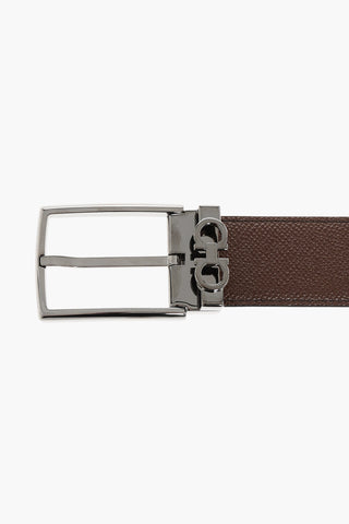 Grain de Poudre Leather Belt with Reversible Design 35mm