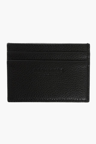 Textured Leather Card Holder with Printed Logo