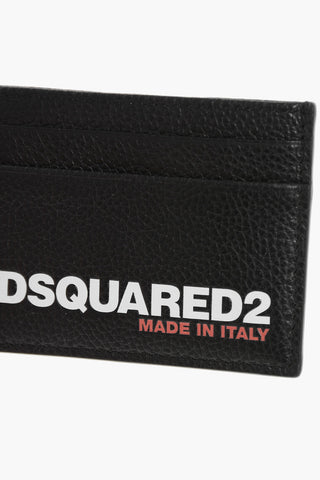 Textured Leather Card Holder with Printed Logo