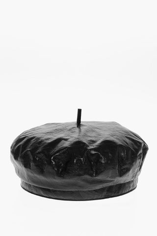Craquele Patent Leather French Beret