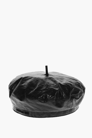 Craquele Patent Leather French Beret