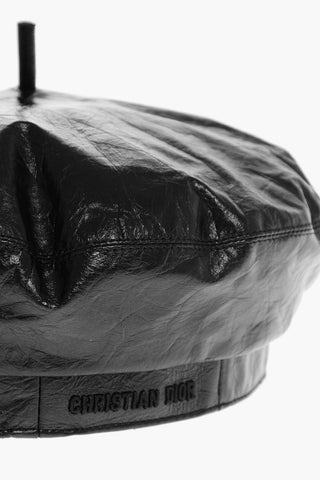 Craquele Patent Leather French Beret
