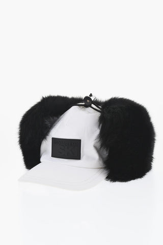 Cappello Deerstalker In Nylon con Interno in Pelliccia