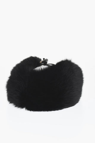 Cappello Deerstalker In Nylon con Interno in Pelliccia