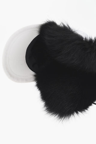 Cappello Deerstalker In Nylon con Interno in Pelliccia