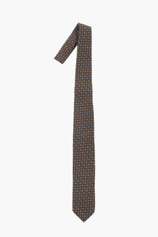 Patterned Silk and Cotton Tie