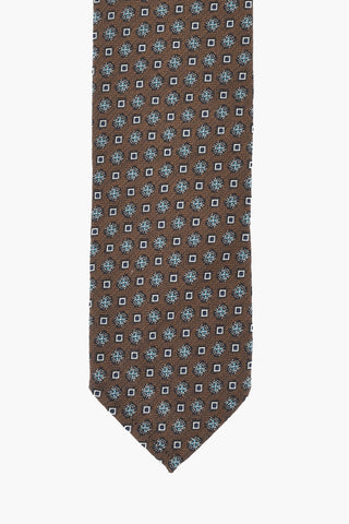 Patterned Silk and Cotton Tie