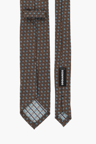 Patterned Silk and Cotton Tie